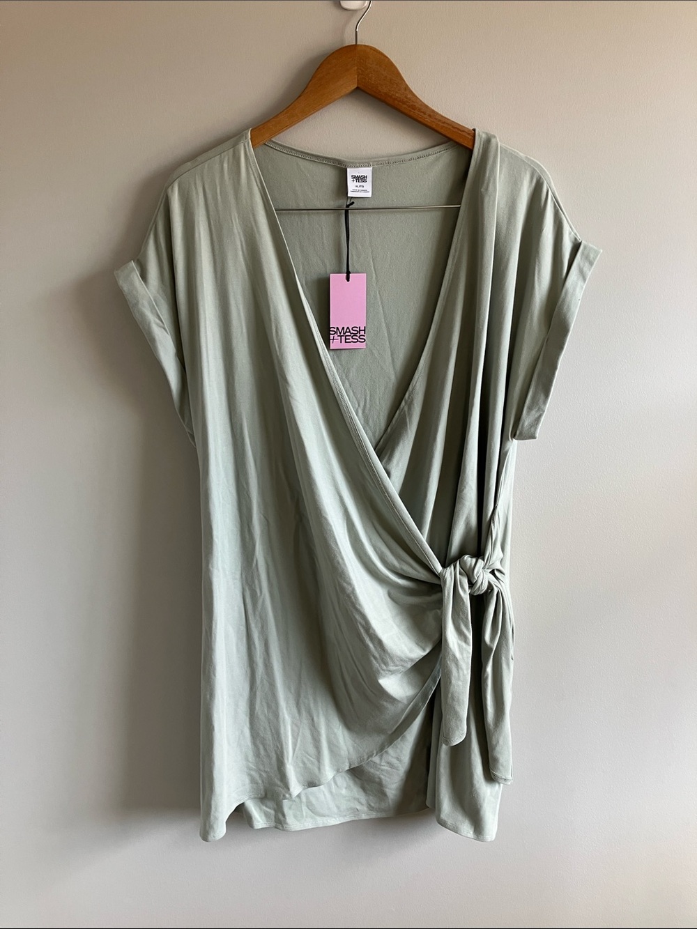 NWT size XL Smash + Tess Reese mini wrap dress sage green